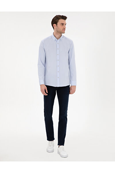 Pierre Cardin Açık Mavi Regular Fit Oxford Gömlek Uzunkol 50304764-VR003