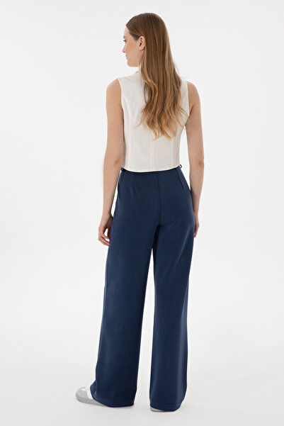 U.S. Polo Assn. Kadın Lacivert Modal Karışımlı Loose Fit Örme Pantolon 50300762-VR033
