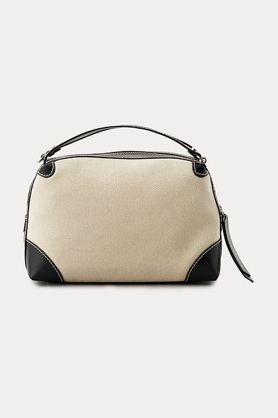 GIANNI CHIARINI Alifa Leather Combination Raffia Fabric Handbag
