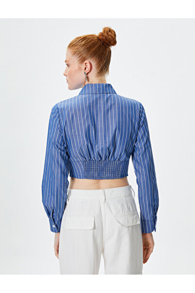 Koton Crop Shirt Classic Bavlna s dlouhým rukávem