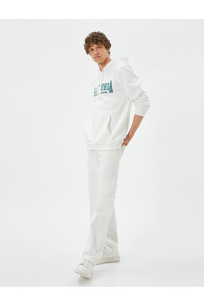Koton College Sweat klokaní kapsa s kapucí s dlouhým rukávem a stahovací šňůrkou