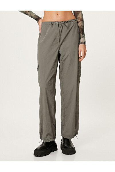 Koton Padákové kalhoty s cargo kapsou, nízký pas, pohodlný střih