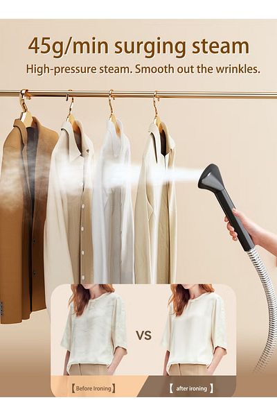COOYA Steam Iron, Standing 2000W and 1.5L Water Tank with Ironing Board in 10 Level Steam Adjustment, Red