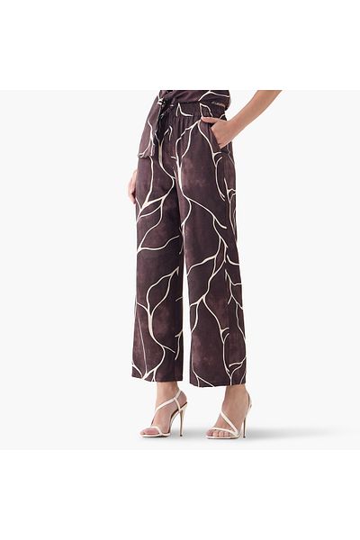 Iconic Iconic Relaxed Fit Printed Trousers with Drawstring Closure and Pockets