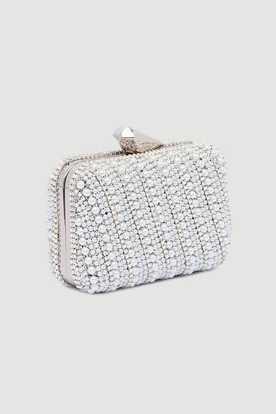 Gusto Geantă clutch rochie de seară cu perle albe
