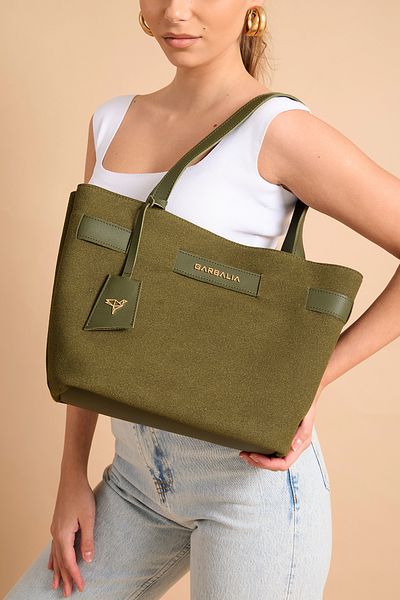 Garbalia Suede Leather Palermo Women's Magnet Top Closure Bag (36 cm X 25 cm)