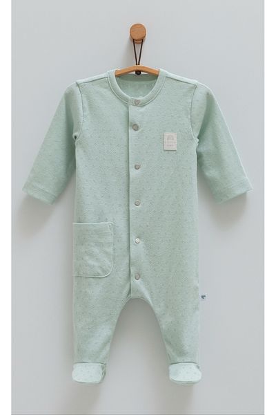 Caramell Baby Overalls with Booties Summer Air Permeable Fabric Baby Boy 100% Organic Cotton (0-6 Months)