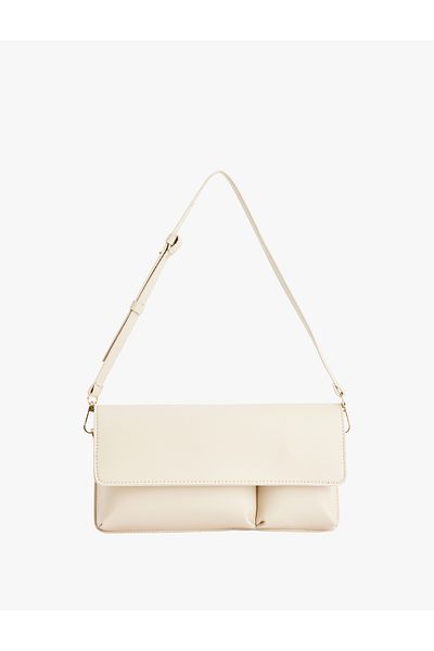 Koton Baguette Bag with Faux Leather Strap Cover