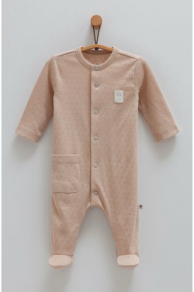 Caramell Baby Boy 0-6 Months 100% Organic Cotton Romper with Booties Summer Air-Permeable Fabric
