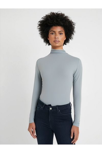 HALLHUBER SOFT LONG-SLEEVED VISCOSE LYCRA BODY HUGGING SOFT TEXTURE BODY TRENDY SPRING