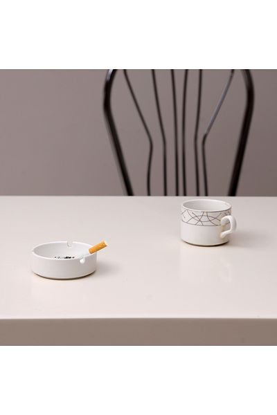 ROYALFORD RF8009 4" Porcelain Ashtray - Portable Modern Ash Container Table Top
