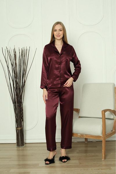 Espuar 455 Set de pijamale cu guler de cămașă din satin