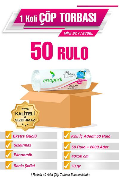 Ermet Mini Size Garbage Bag - 50 Rolls