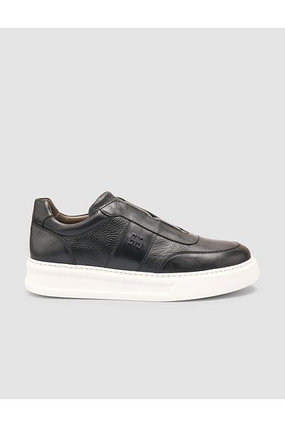Cabani 100% Genuine Leather Black Men's Sneakers