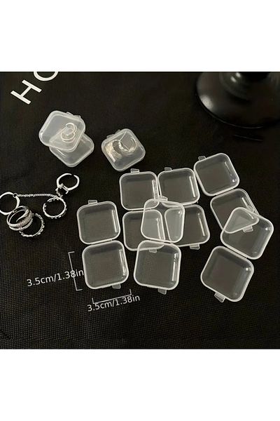 Burak 10Pcs Mini Jewelry Box Transparent Tidy Necklaces Earrings Jewelry Storage Storage