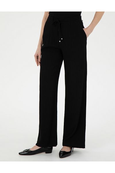 Pierre Cardin Black High Waist Loose Fit Trousers 50301266-Vr046