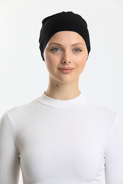 Shalista Buy 4 Pay 3 Stitched Cotton Black Bonnet (Price Is for 1 Piece)