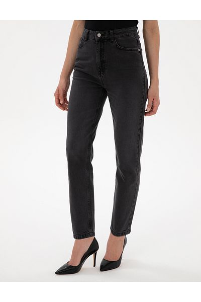 Pierre Cardin Anthracite Mom High Waist Fit Jean Trousers 50301246 -Vr006