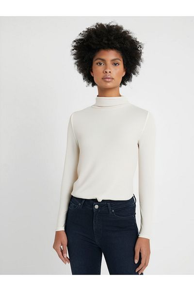 HALLHUBER SOFT LONG-SLEEVED VISCOSE LYCRA BODY HUGGING SOFT TEXTURE BODY TRENDY SPRING