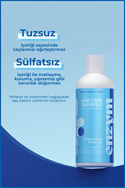 ENZYM COSMETICS Zayıf Ve Dökülen Saçlar Için Saç Bakım Şampuanı 400 ml (PROCAPİL) (tuzsuz)