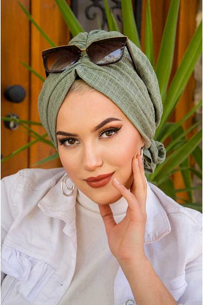 Aişe tesettür Asparagus Crinkle Buckle Bonnet