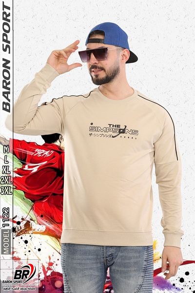 BARON Men's Long Sleeve Biscuit Neck Cotton Blouse