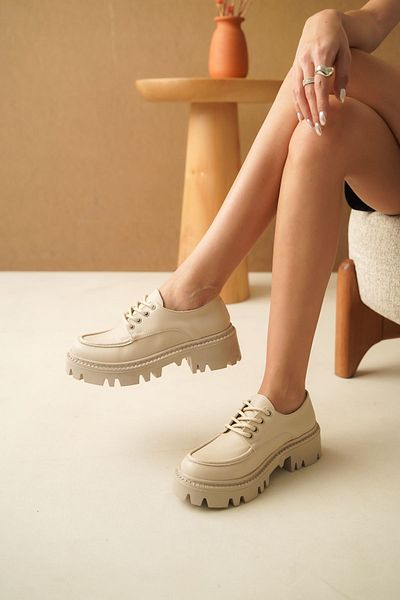 GOFFSHOES Дамски мокасини с връзки Nuno в телесен цвят