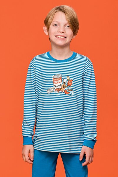 Woody 10-16 Years Old Boy Pajamas-Plc - 915-Striped Blue