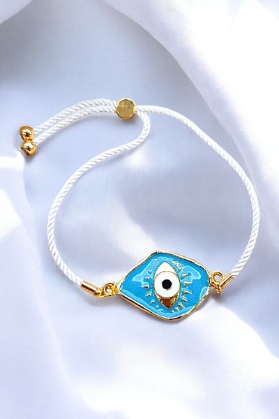 PETEK AKSESUAR Evil Eye Enamel Elevator Bracelet