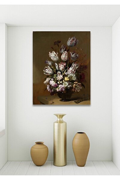 Hediyeler Kapında 50x70 Dekoratif Çiçek Duvar Kanvas Tablo