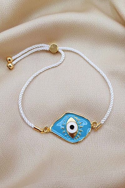 PETEK AKSESUAR Evil Eye Enamel Elevator Bracelet