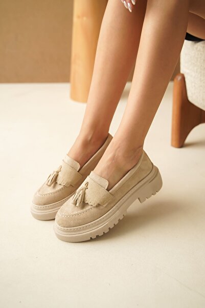 GOFFSHOES Колір шкіри Замшеві жіночі туфлі Лофери Тушковане взуття Puskullu