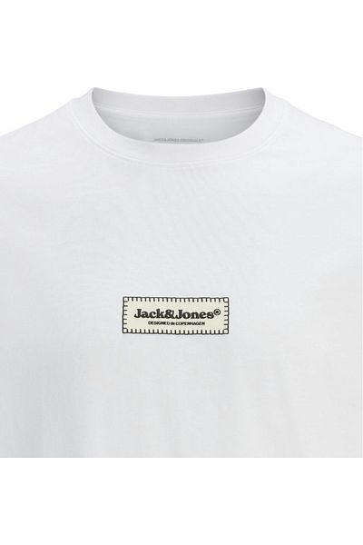 Jack & Jones Tricou JACK &JONES Split Fakestitch Branding - 12273182-Bright White