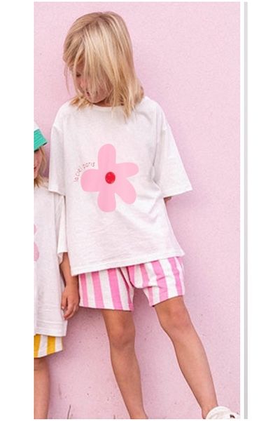 Daisy Dolly طقم شورت مخطط بطبعة زهور للفتيات