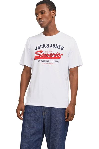 Jack & Jones Tricou JACK &JONES Logo SS25 - 12268267-White