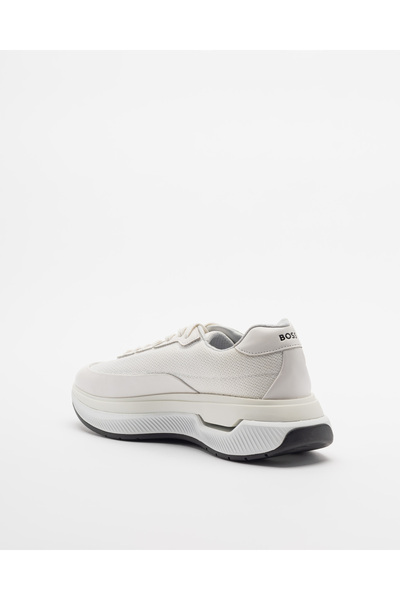 BOSS Erkek Deri Marka Logolu Rahat Taban Normal Kalıp Beyaz Sneaker 50529514-100