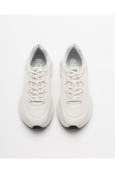 BOSS Erkek Deri Marka Logolu Rahat Taban Normal Kalıp Beyaz Sneaker 50529514-100