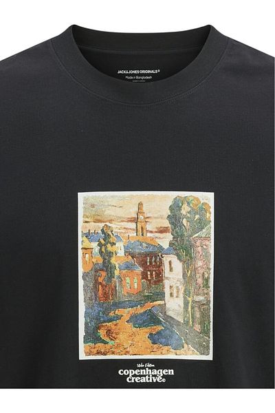 Jack & Jones Tricou JACK &JONES Paros Graphics Front - 12273494-Negru
