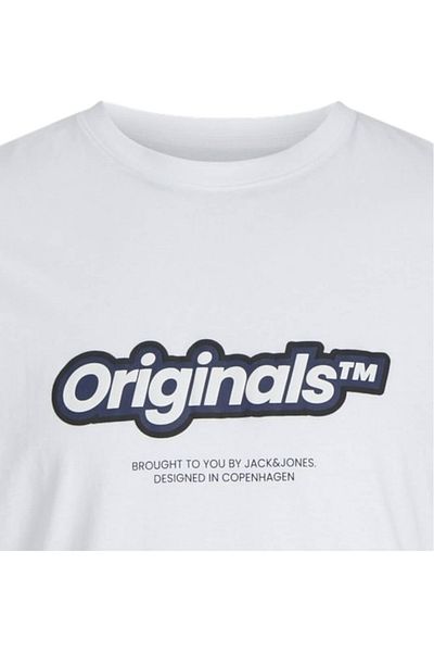Jack & Jones Tricou JACK &JONES Vesterbro Newton Brand Scan - 12265740-Bright WhiteS