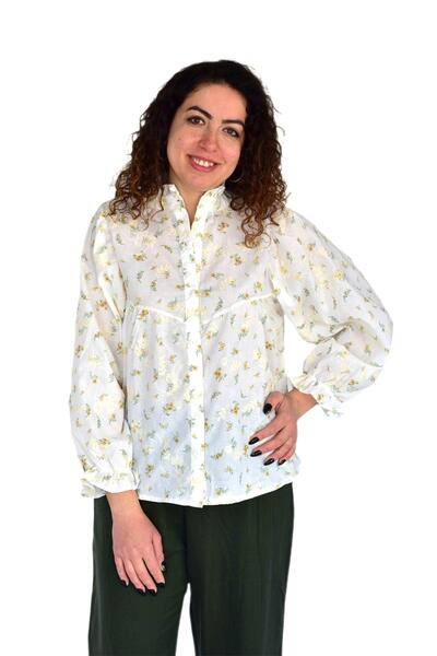 BAGLAN Ženska letnja autentična košulja sa cvetnim ovratnikom BGL-ST04251