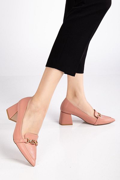 Dilimler Ayakkabı Women's High Heels - Pointed Buckle and Thick Powder