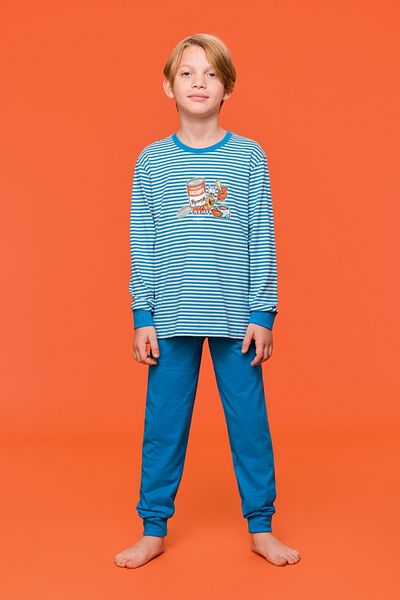 Woody 10-16 Years Old Boy Pajamas-Plc - 915-Striped Blue
