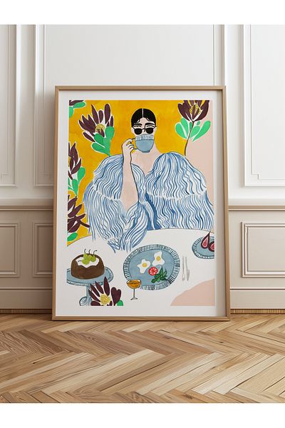 HOMEPACK Единична картина в дървена рамка, единичен плакат, картина TK/957