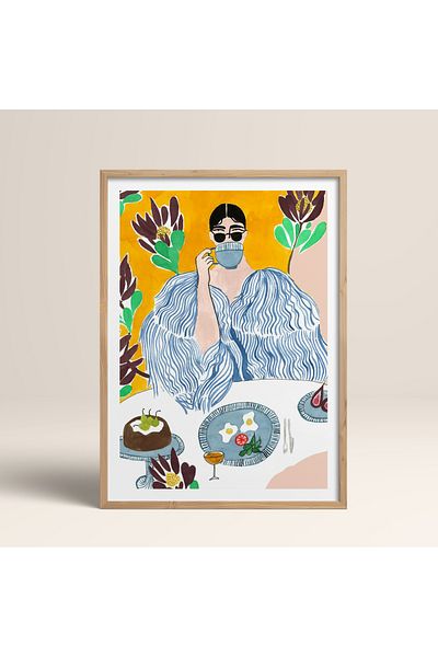 HOMEPACK Единична картина в дървена рамка, единичен плакат, картина TK/957