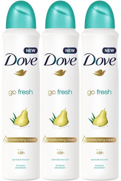 Dove Go FreshPear And Aloe Vera Deodorant Deo Spray 150ml 48h X 3