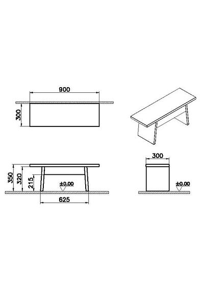 VitrA 90cm Bathroom Bench With Black Oak Finish And Soft-close Drawer