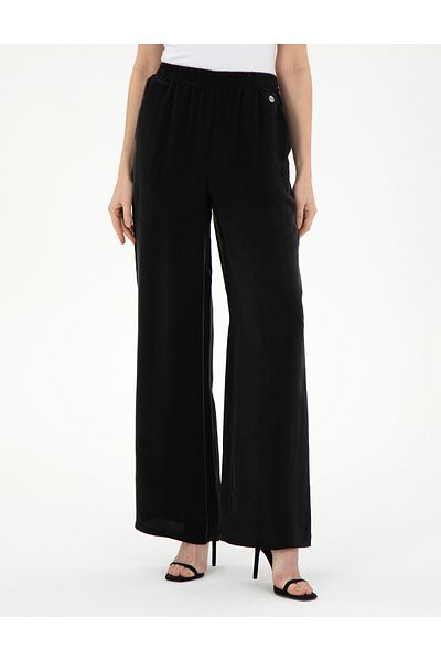 Pierre Cardin Black Kupro Fabric Loose Fit Trousers 50305978-Vr046