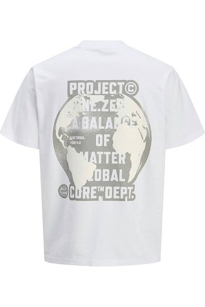 Jack & Jones Tricou JACK &JONES Concrete Big Back Print - 12274376-Bright White