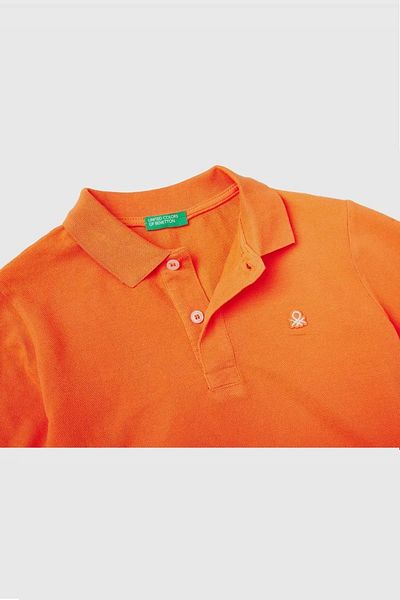 United Colors of Benetton Μπλουζάκι Polo με πορτοκαλί λογότυπο για αγόρι