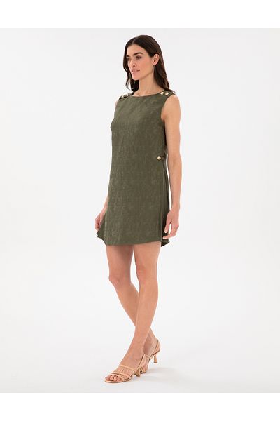 Pierre Cardin Khaki A-Line Woven Dress 50305986 -Vr027